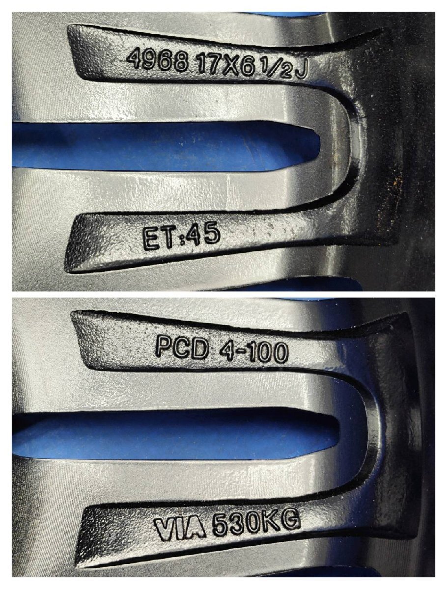 KYOHO シュタイナー LSV エルエスブイ ブラック ポリッシュ ホイール 17×6.5J＋45 PCD100 ハブ径66 4穴 4本　　　251114K002　2G2-1　友_画像9