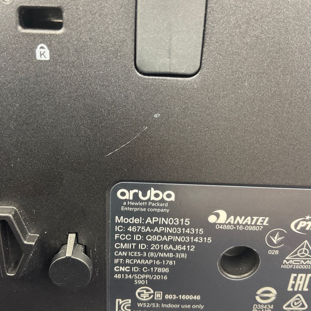 ◎(D1512) Aruba APIN0315 IAP-315-JP IAP-310シリーズ ワイヤレスアクセスポイント 18年製 PoE対応 AC付 （B2-1）_画像6