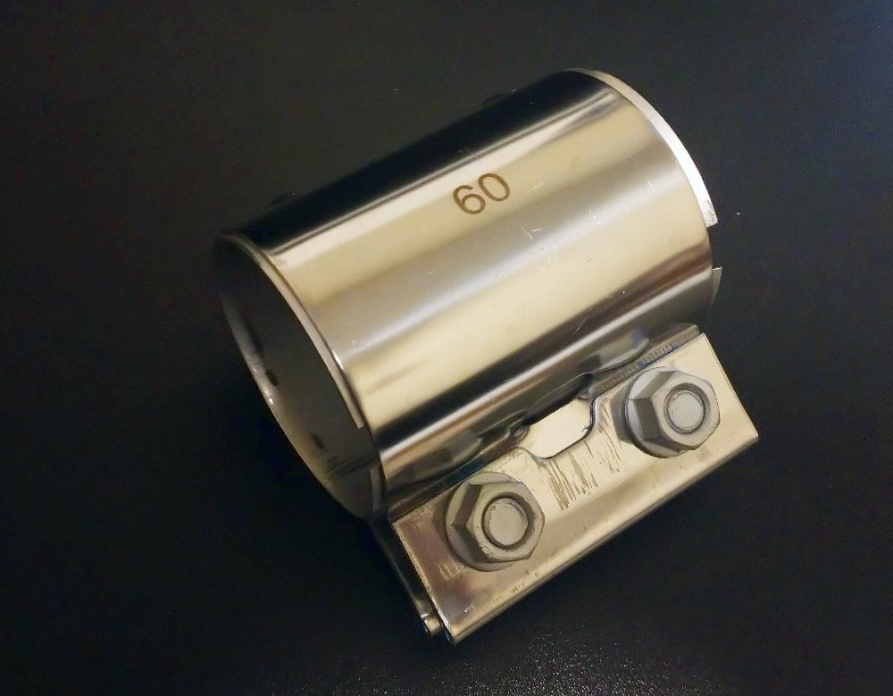 ◆◆ ステンレス製 マフラークランプ 60mm エキゾースト連結パイプ VW Audi BMW 用 893253139C 18307560779 ◆◆_画像1
