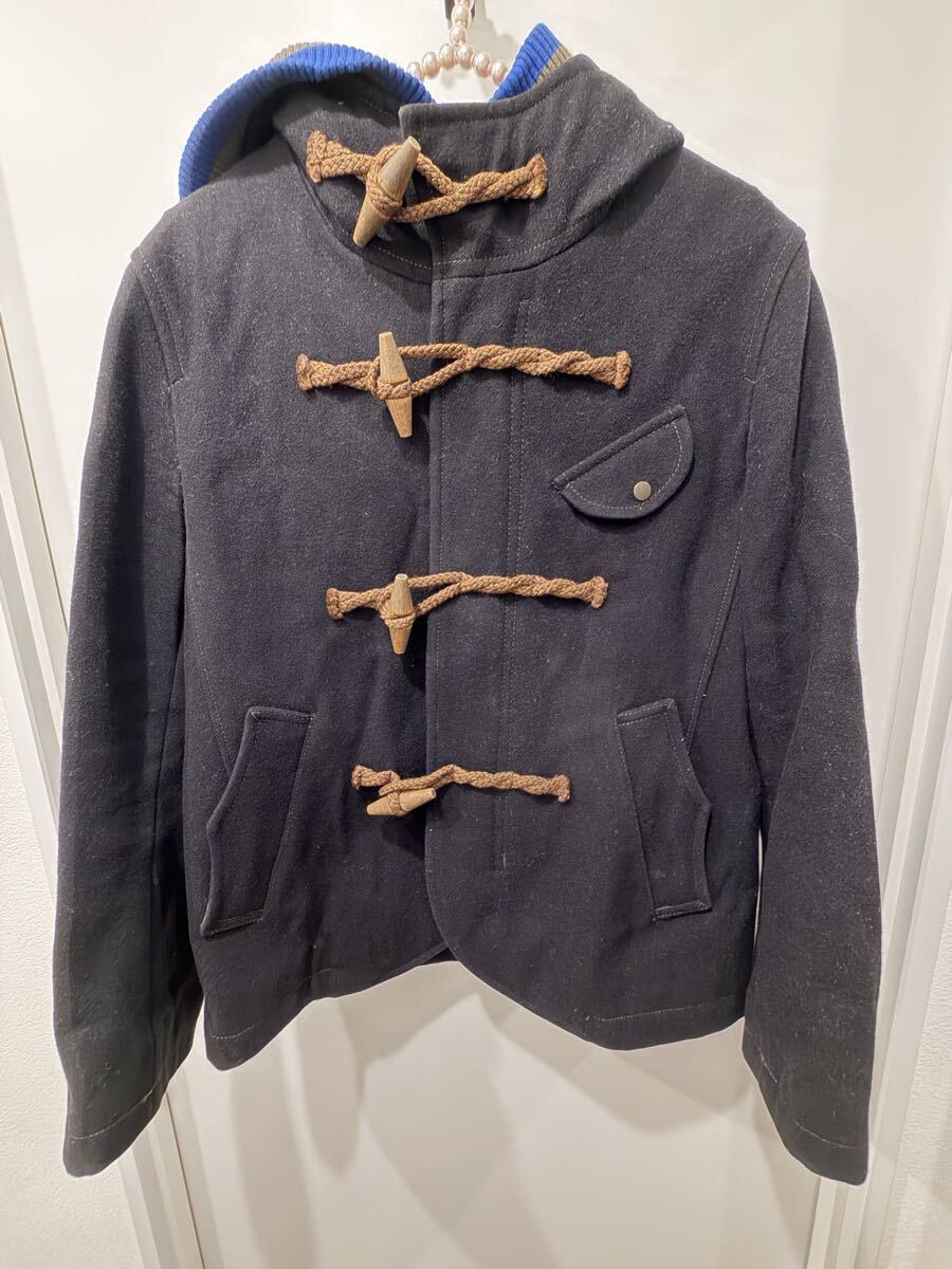 ! Frapbois FRAPBOIS чёрный черный пальто полупальто "даффл коут" Short мужской M~L примерно USED!