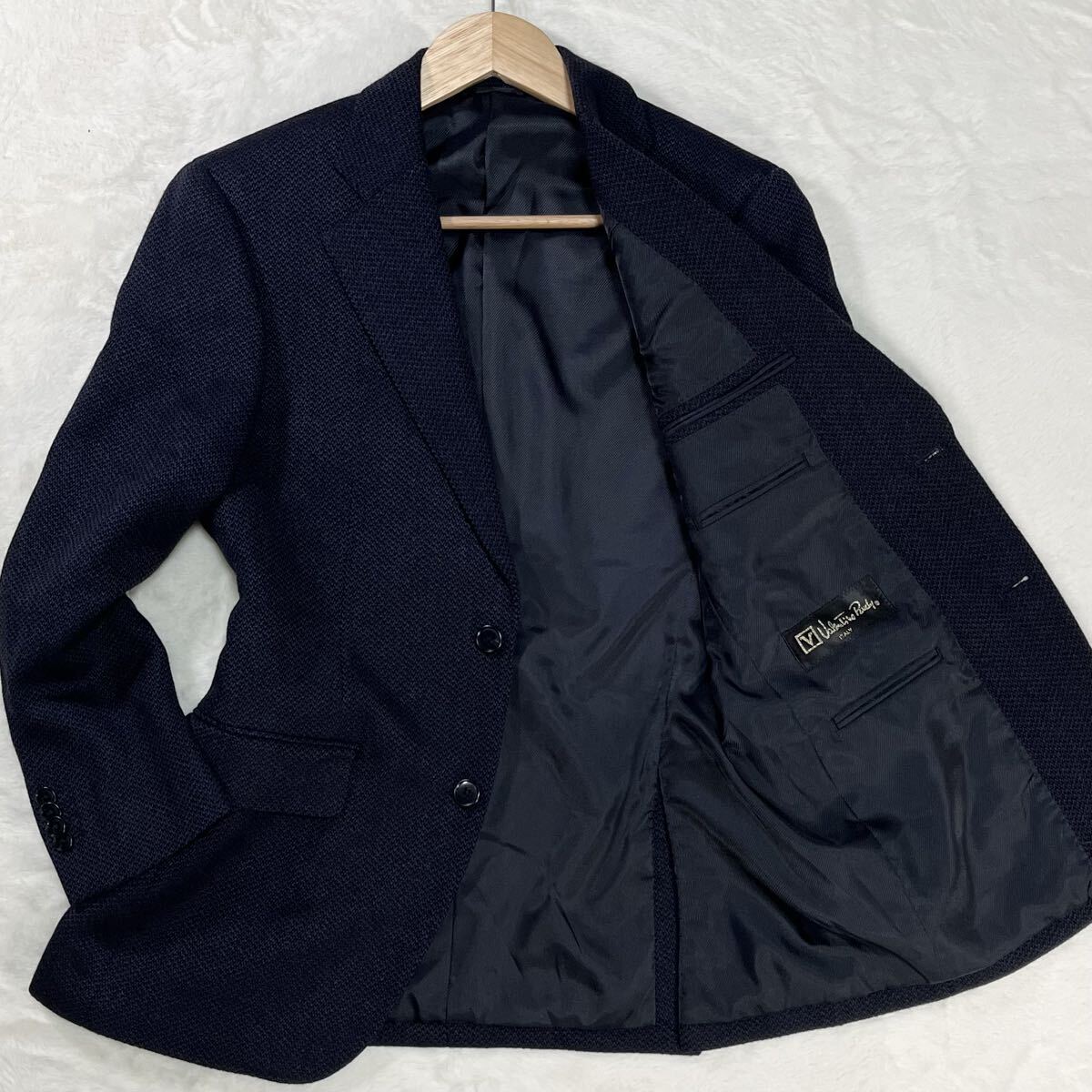 美品/カシミア100% 厚生地 冬向け Valentino Rudy テーラードジャケット ブラック 【静かにとろける贅沢の本質】 2B 総裏 光沢 M相当_画像1