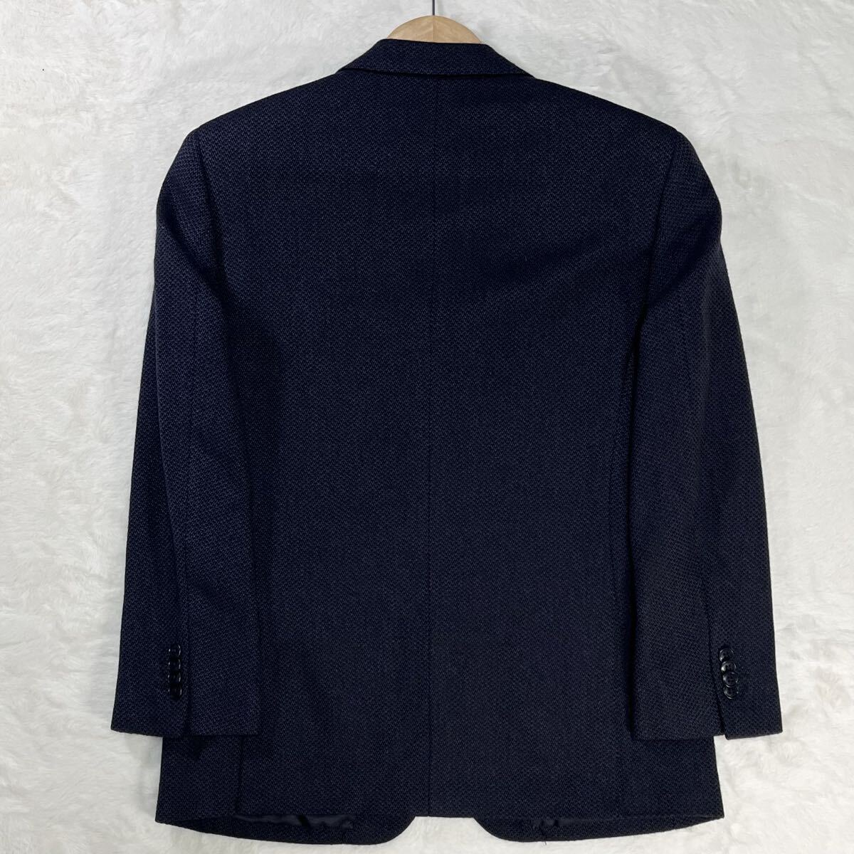 美品/カシミア100% 厚生地 冬向け Valentino Rudy テーラードジャケット ブラック 【静かにとろける贅沢の本質】 2B 総裏 光沢 M相当_画像7