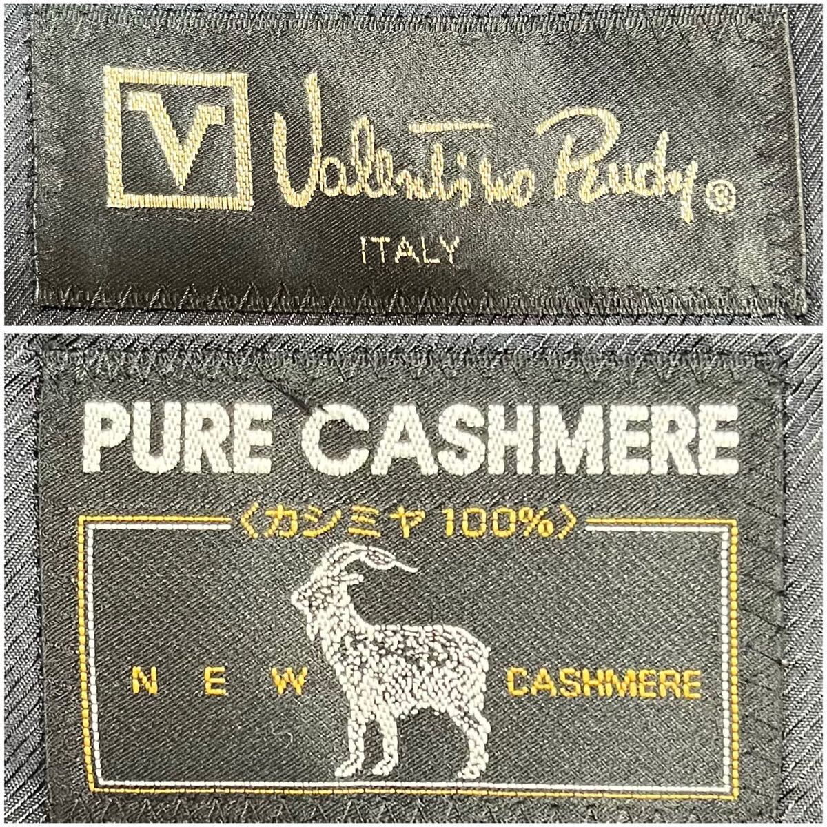 美品/カシミア100% 厚生地 冬向け Valentino Rudy テーラードジャケット ブラック 【静かにとろける贅沢の本質】 2B 総裏 光沢 M相当_画像9