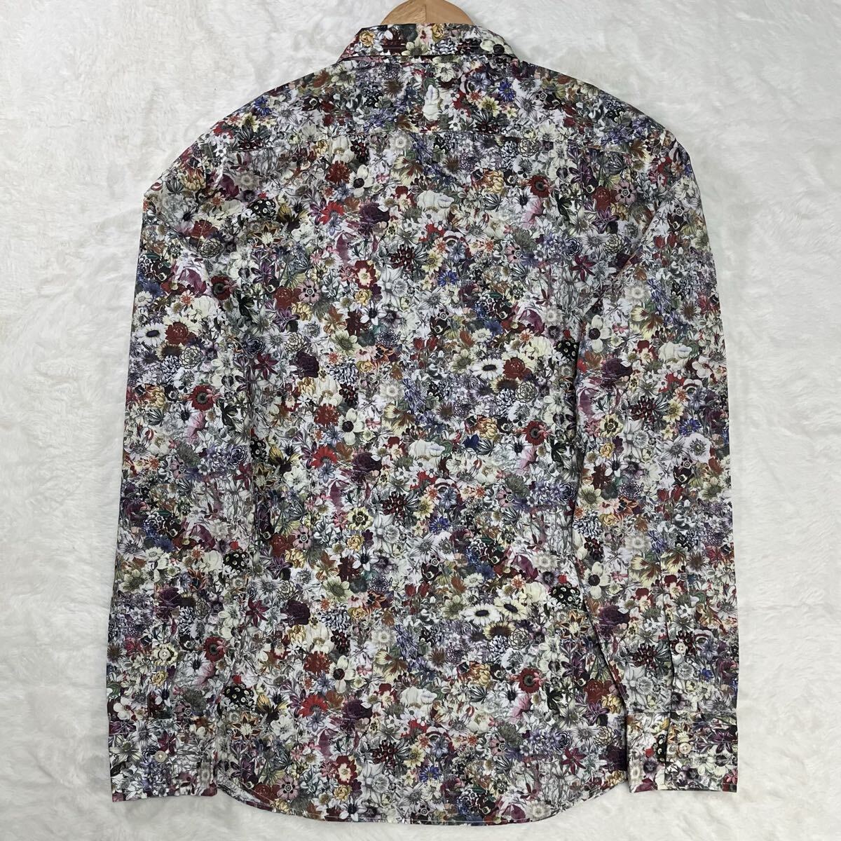 美品/XL 高級ライン ポールスミス 長袖シャツ 総柄 ボタニカルアート 花柄 日本製 Paul Smith 【花の惑星】_画像7