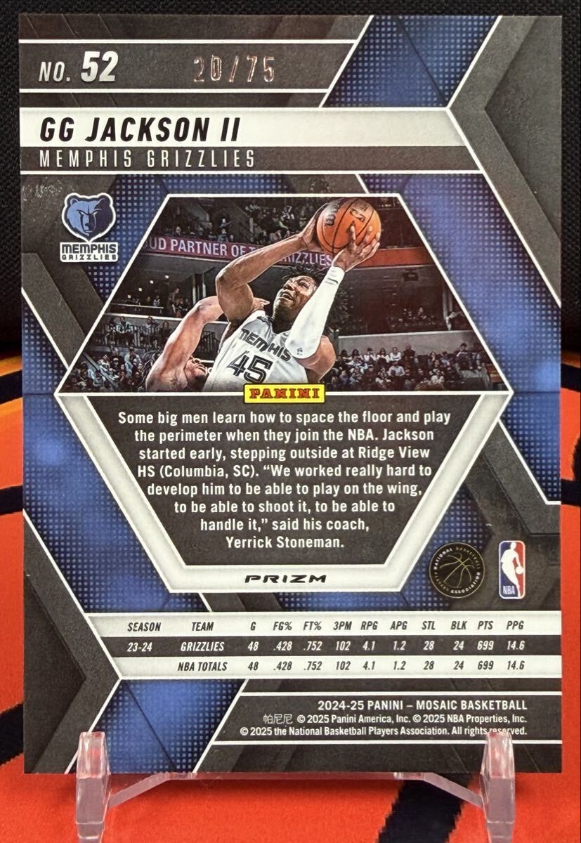 2024-25 Panini Mosaic Gg Jackson Red /75_画像2