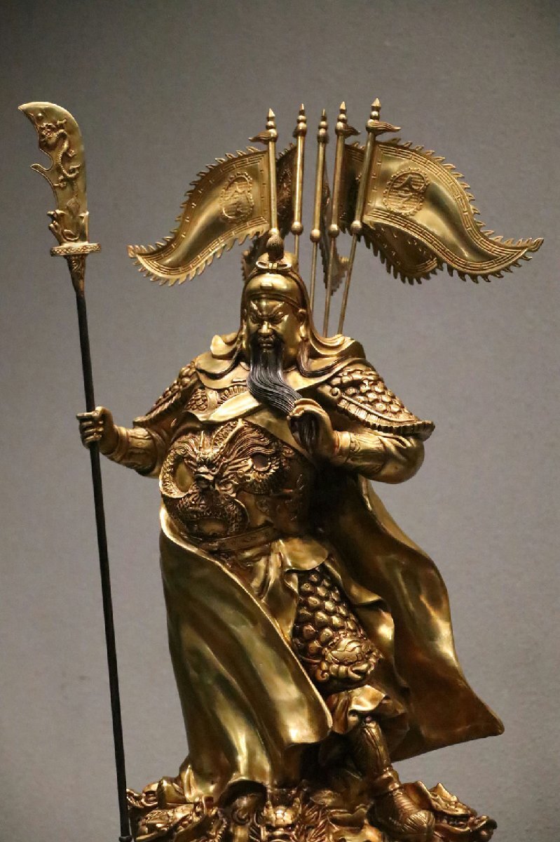 V. журавль перо VE9376 Kiyoshi времена медь краска золотой 9 дракон .. умение скульптура * буддизм старый изобразительное искусство * изображение Будды * маленький . умение * негодный храм старый магазин * негодный храм покупка лот 