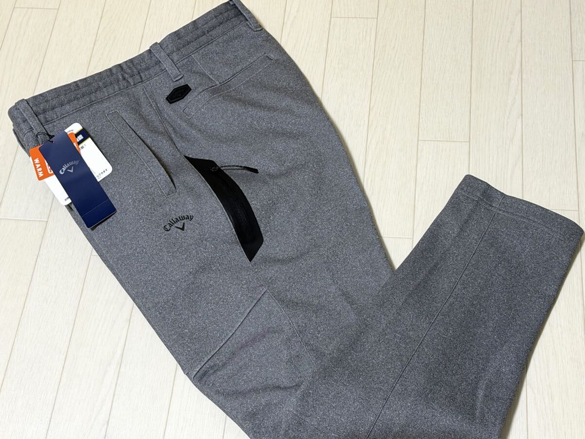 新品★キャロウェイ Callaway 裏起毛スムース 保温 ストレッチ ジョガーパンツ/秋冬/グレー/サイズLL_画像1