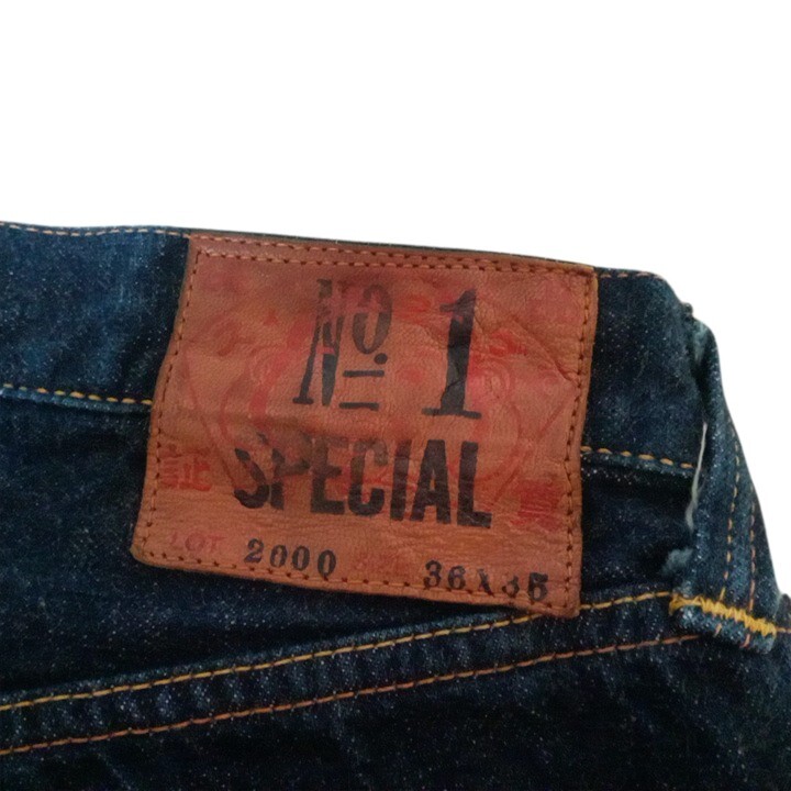 濃紺 W36 希少 エヴィス EVISU NO.1 SPECIAL Lot2000 大黒 カモメ ペイント ピンク セルビッチ エビス ジーンズ スペシャル _画像6