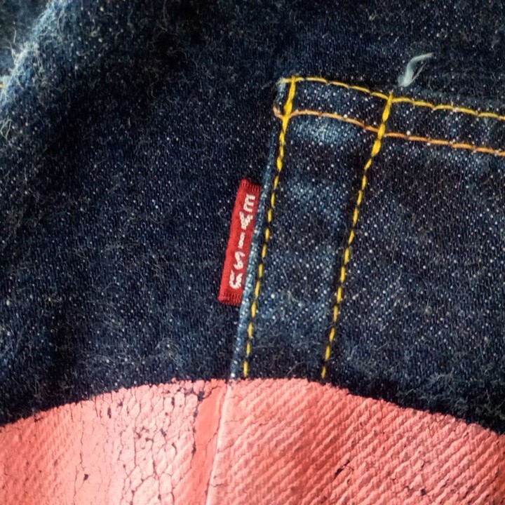 濃紺 W36 希少 エヴィス EVISU NO.1 SPECIAL Lot2000 大黒 カモメ ペイント ピンク セルビッチ エビス ジーンズ スペシャル _画像8
