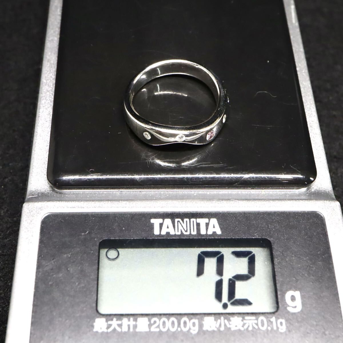 Pt900!!0.099ct!!◆天然ダイヤモンドリング◆N 約7.2g 約10号 #10 diamond 指輪 ring ピンクダイヤモンド jewelry ジュエリー EE1/EE4 W597_画像10