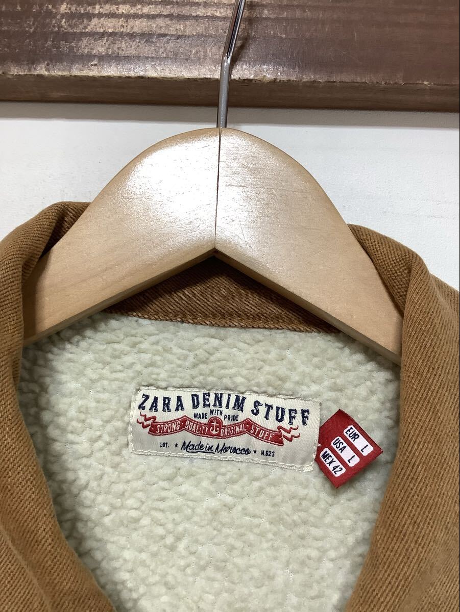 ぬ1715 ZARA DENIM ZARA MAN ザラ 裏ボア デニムジャケット L _画像3