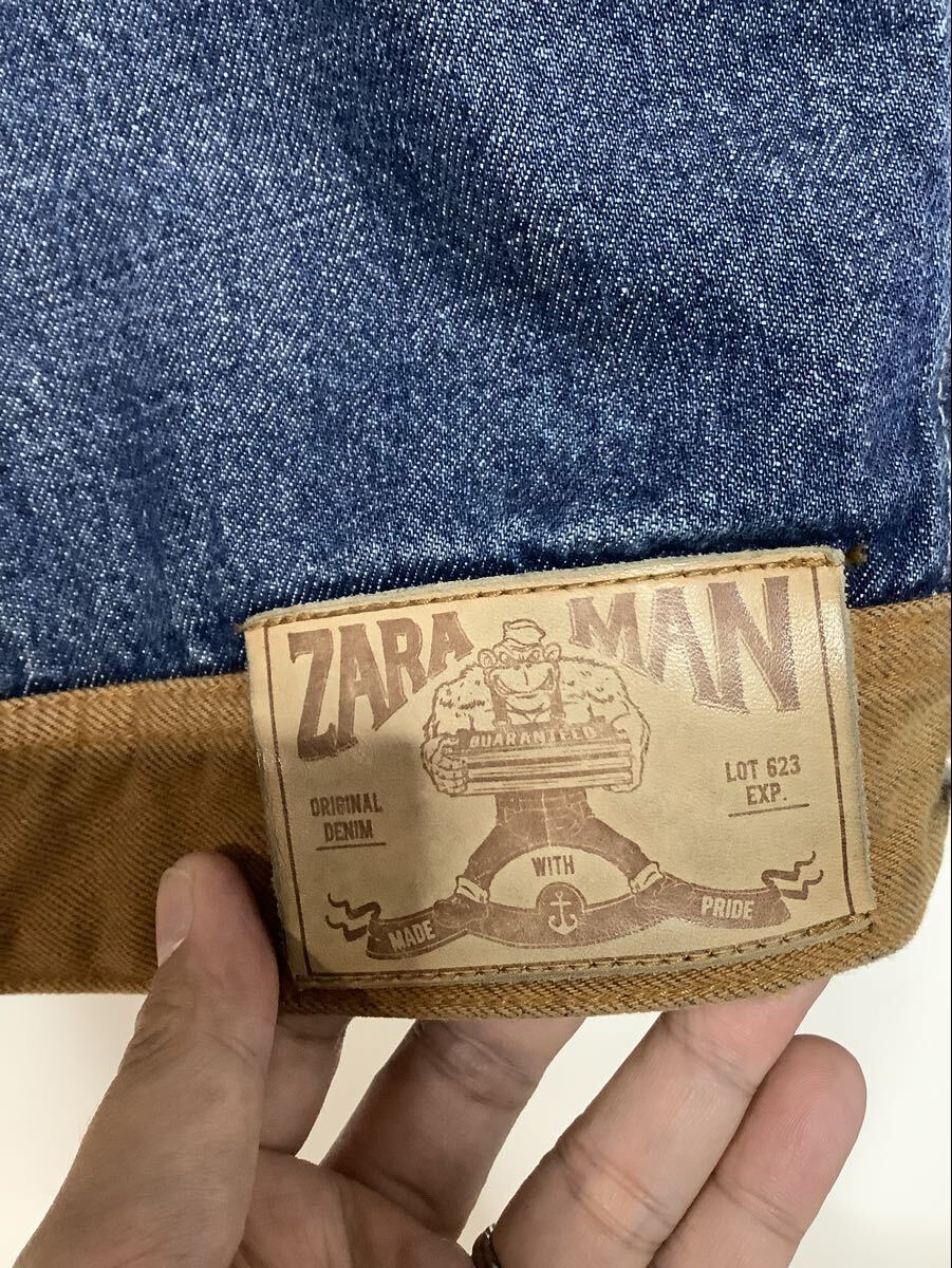 ぬ1715 ZARA DENIM ZARA MAN ザラ 裏ボア デニムジャケット L _画像4