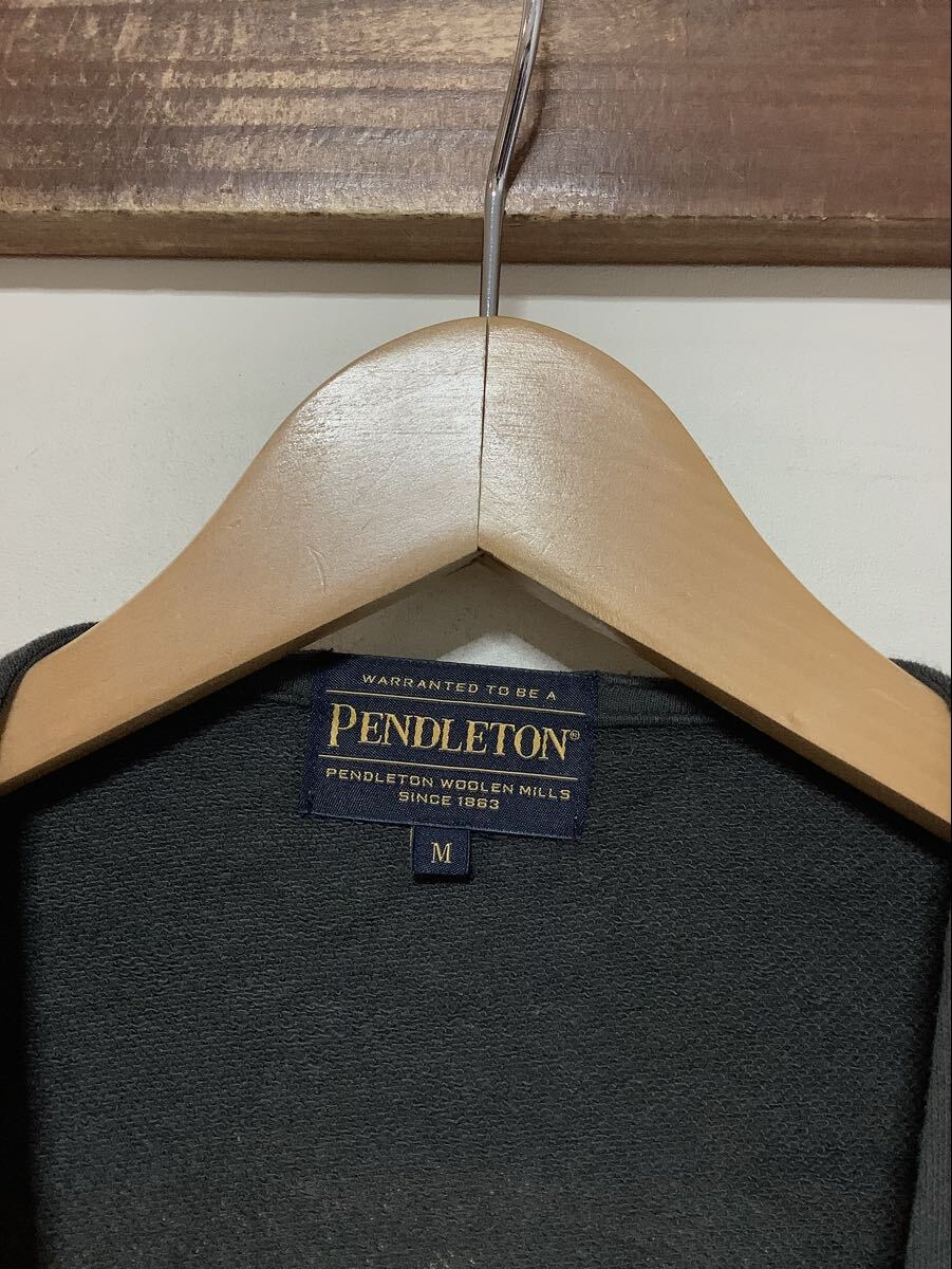 ぬ1727 PENDLETON ペンドルトン BAYFLOW ベイフロー ネイティブ柄 スウェットカーディガン 前開き M 裏パイル スミクロ_画像3