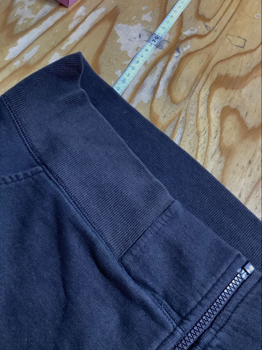 ぬ1760 STUSSY ステューシー ジップアップスウェットパーカー M ブラック 裏パイル 古着 色褪せ_画像7
