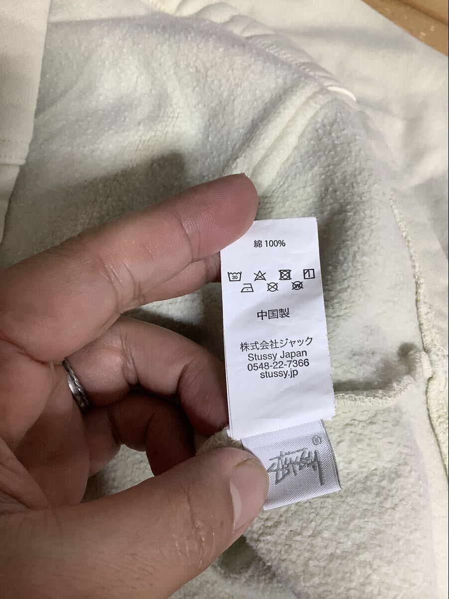 ね1711 STUSSY No Vacancy Inn ステューシー ノー バカンシー イン コラボ Hoodie フーディ スウェットパーカー S ベージュ系 裏起毛_画像4