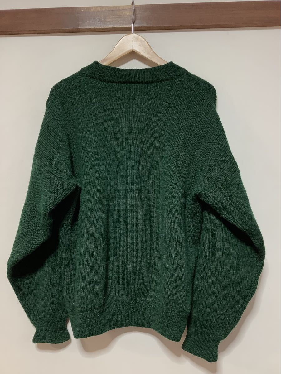 ね1720 Canterbury カンタベリー ウールセーター ニット S グリーン 大きめ オールド ロゴ刺繍_画像2