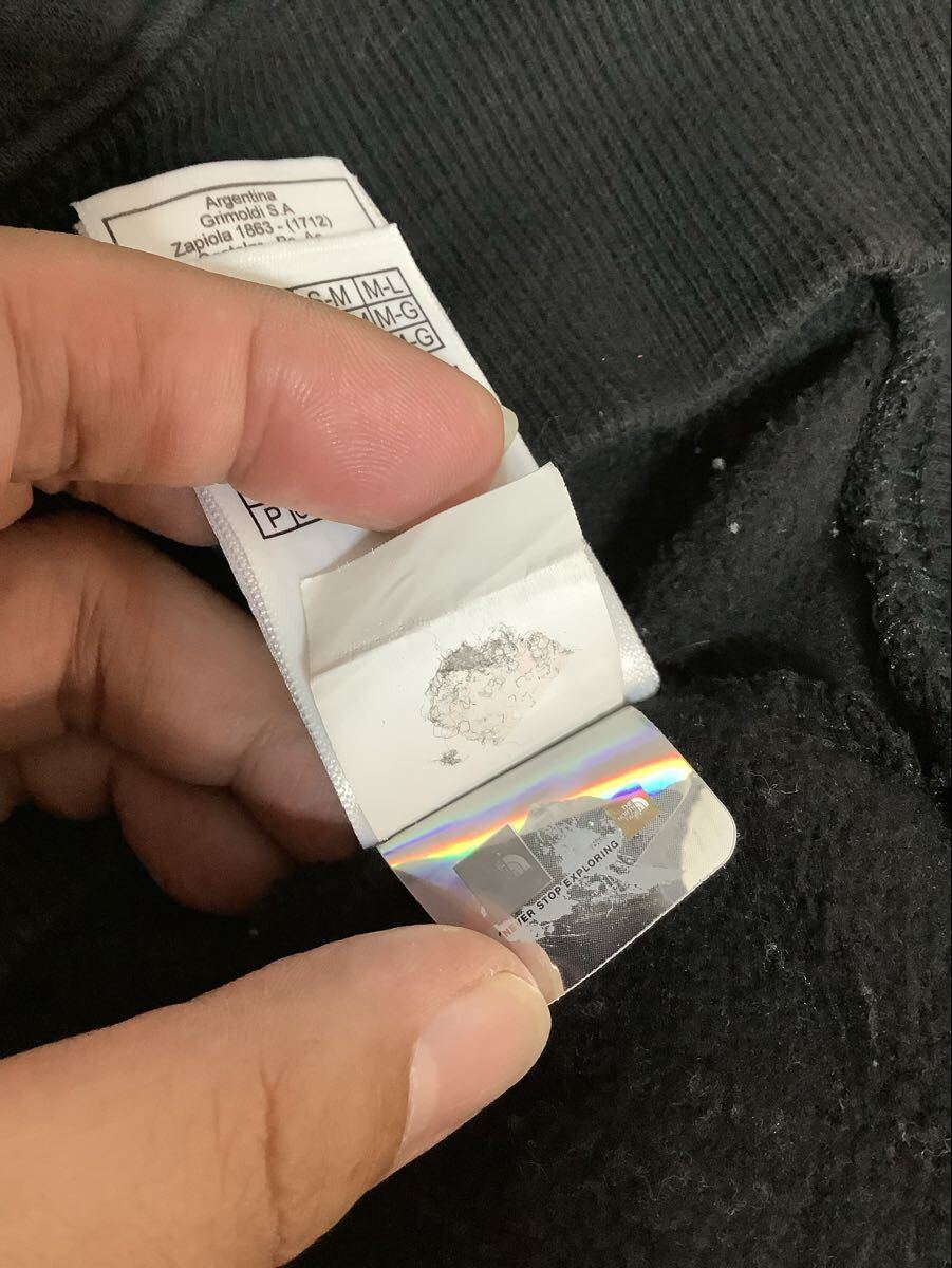の1741 THE NORTH FACE ノースフェイス ビッグロゴプリント Hoodie フーディー スウェットパーカー M ブラック 裏起毛 プルオーバー_画像5