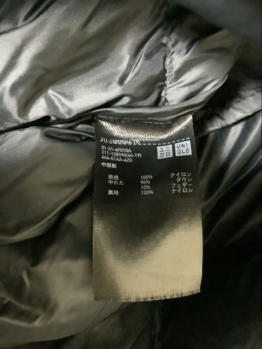 ひ1764 UNIQLO ユニクロ ウルトラライトダウン フーデットコート L レディース ブラック軽量ダウン_画像4