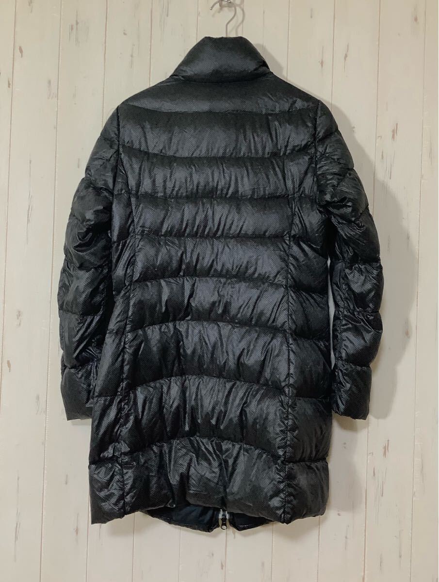 は1786 UNIQLO ユニクロ ウルトラライトダウン ヘリンボーン ダウンコート L レディース ブラック 軽量ダウン_画像2