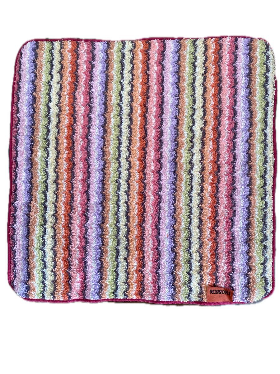 1円~MISSONI/ミッソーニ【新品】ワッフル素材&ガーゼ素材大判タオルハンカチ5枚(日本製)_画像5