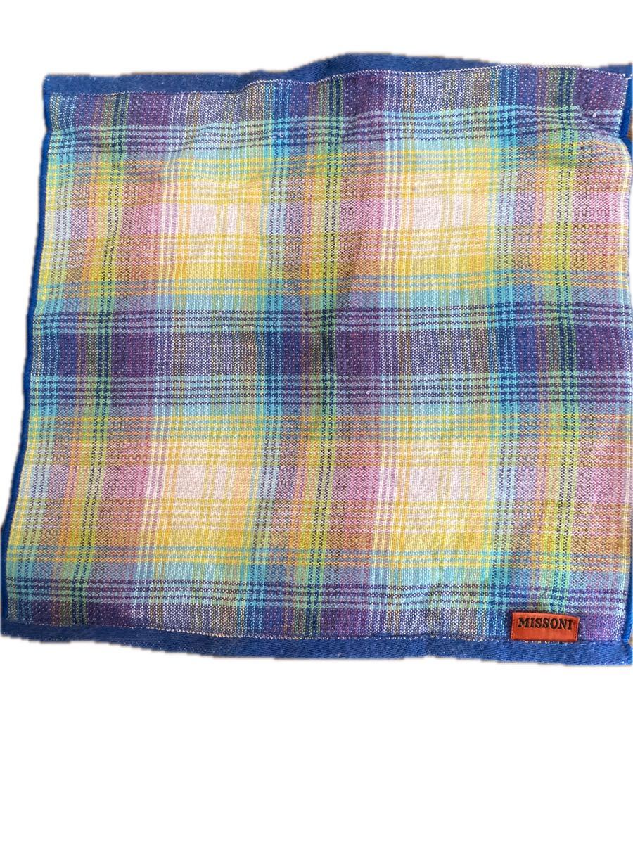 1円~MISSONI/ミッソーニ【新品】ワッフル素材&ガーゼ素材大判タオルハンカチ5枚(日本製)_画像6