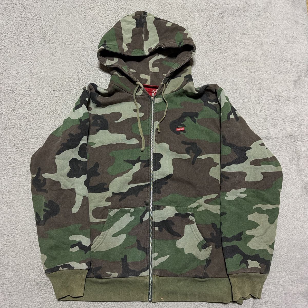 Supreme Small Box Logo Hooded Sweatshirt パーカー　スウェット　Zip サーマル　Camo 迷彩　リピートロゴ　L_画像1
