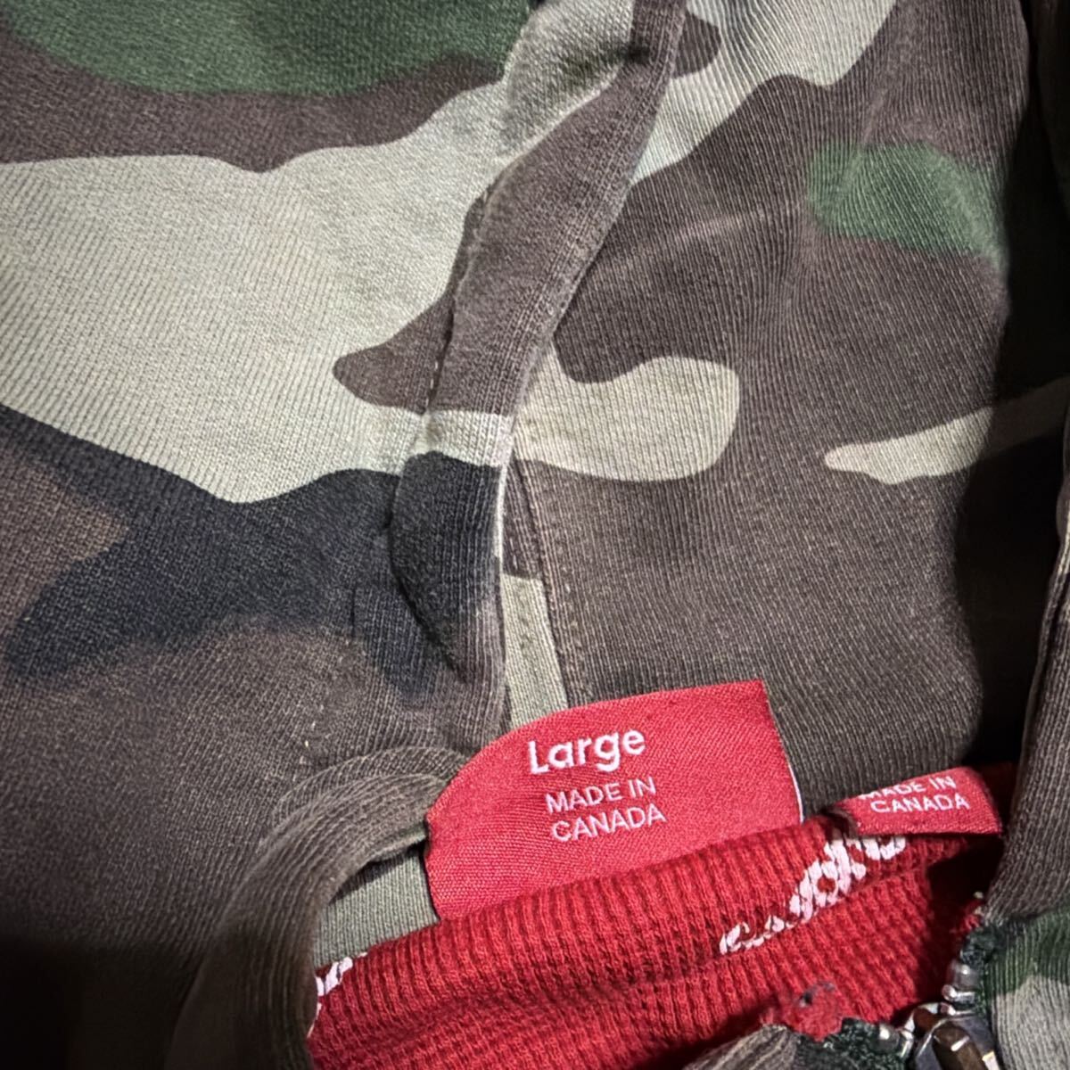 Supreme Small Box Logo Hooded Sweatshirt パーカー　スウェット　Zip サーマル　Camo 迷彩　リピートロゴ　L_画像5