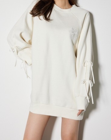 【新品】タグ付きリエンダriendaリボンスリーブ裏起毛ミニワンピース定価8,800円_画像2