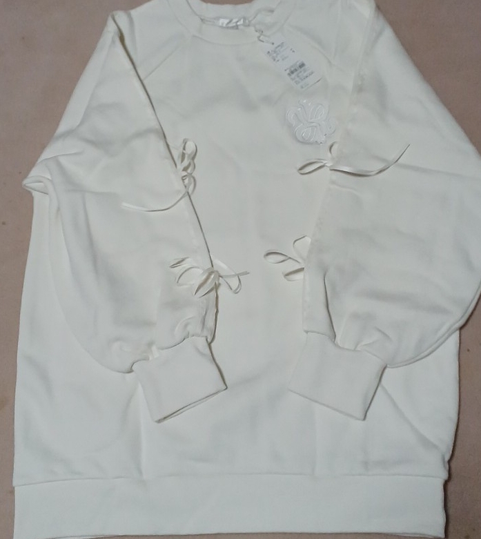 【新品】タグ付きリエンダriendaリボンスリーブ裏起毛ミニワンピース定価8,800円_画像6