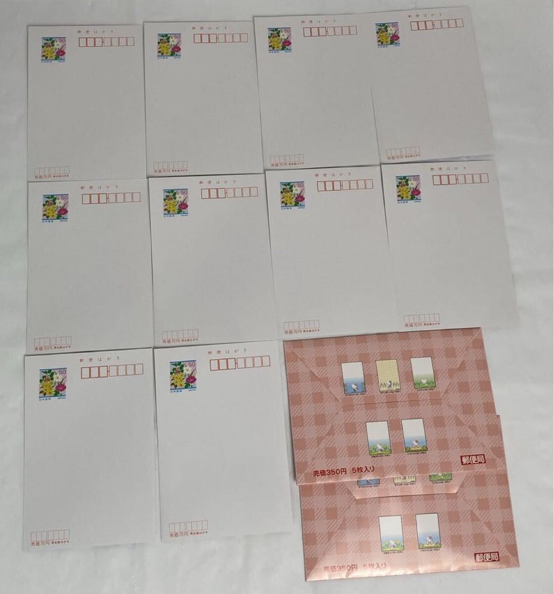 M 中古品/未使用】Hello kitty ハローキティ 切手(80円×1シート・50円×8シート)ハガキ(50円×10枚) 送料無料 キティ レトロ シールタイプ_画像8
