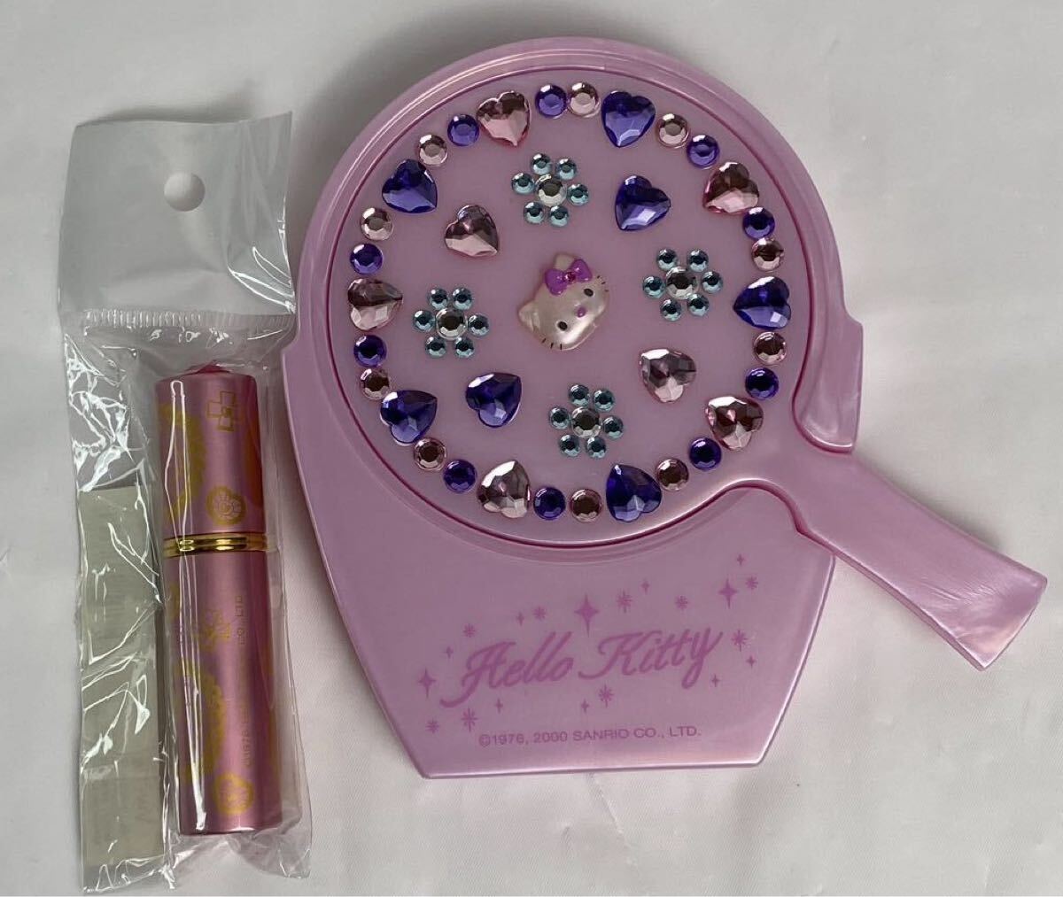 M 中古品/未使用】Hello kitty ハローキティ キラキラ ミラー・VIVITIX ジュエリー柄 アトマイザー 送料無料 キティ レトロ 1998-2000年_画像1