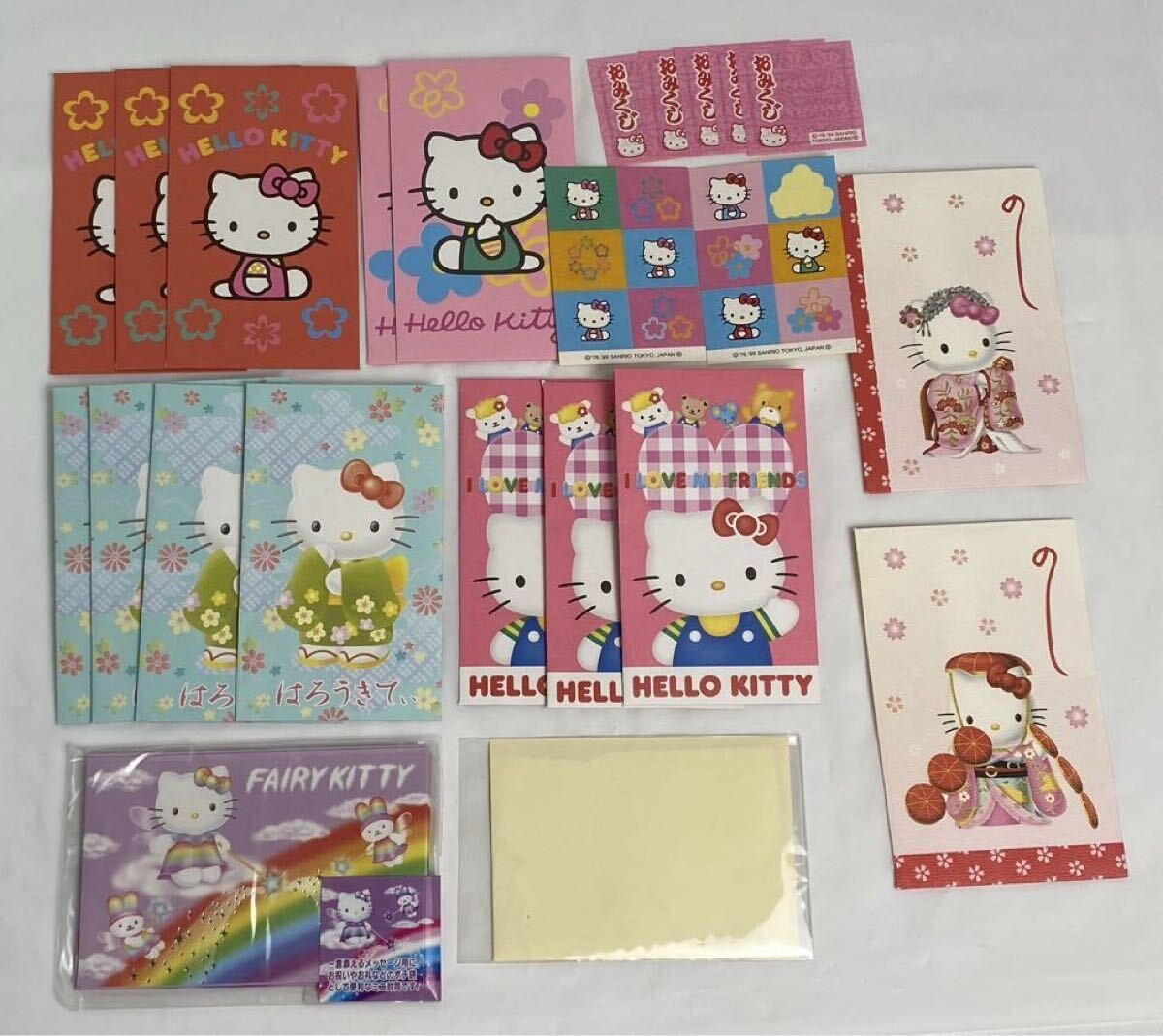 M 中古品/現状品/未使用あり】Hello kitty ハローキティ ポストカード・封筒・ぽち袋・ちよがみ 半端/使いかけ まとめて 送料無料_画像4