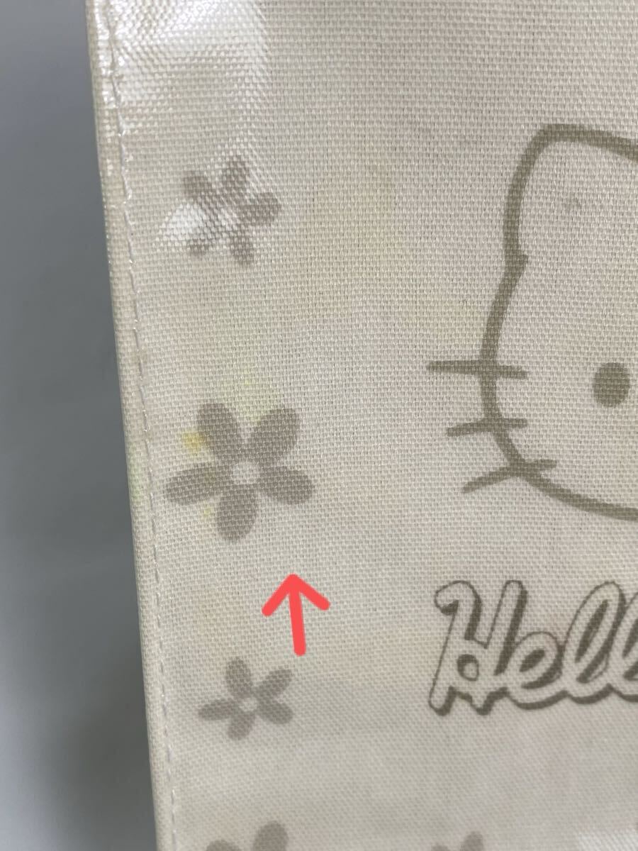 M 中古品/未使用】Hello kitty ハローキティ ミニ トートバッグ×2点・プチタオル 送料無料 キティ レトロ お花 チェック 1998年_画像8