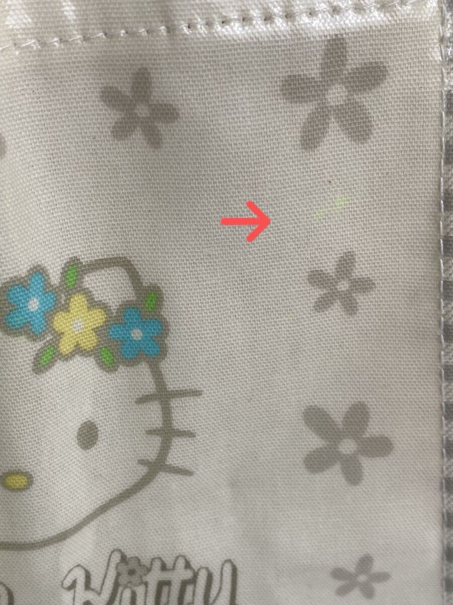 M 中古品/未使用】Hello kitty ハローキティ ミニ トートバッグ×2点・プチタオル 送料無料 キティ レトロ お花 チェック 1998年_画像9