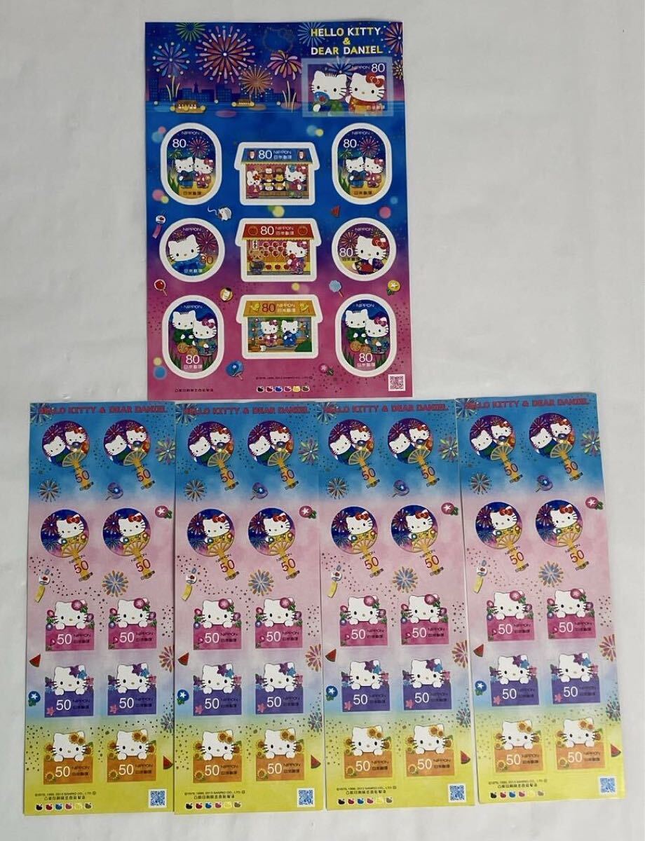M 中古品/未使用】Hello kitty ハローキティ 切手(80円×1シート・50円×8シート)ハガキ(50円×10枚) 送料無料 キティ レトロ シールタイプ_画像4