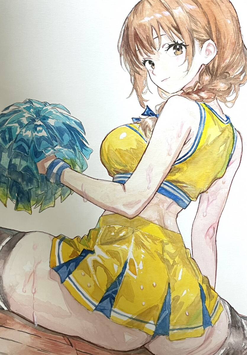  ручные иллюстрации A4 оригинал аналог исходная картина цвет акварельная живопись акварель краситель прекрасный девушка Cheer девушка 1 пункт было использовано 