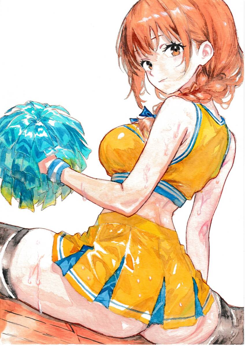  ручные иллюстрации A4 оригинал аналог исходная картина цвет акварельная живопись акварель краситель прекрасный девушка Cheer девушка 1 пункт было использовано 