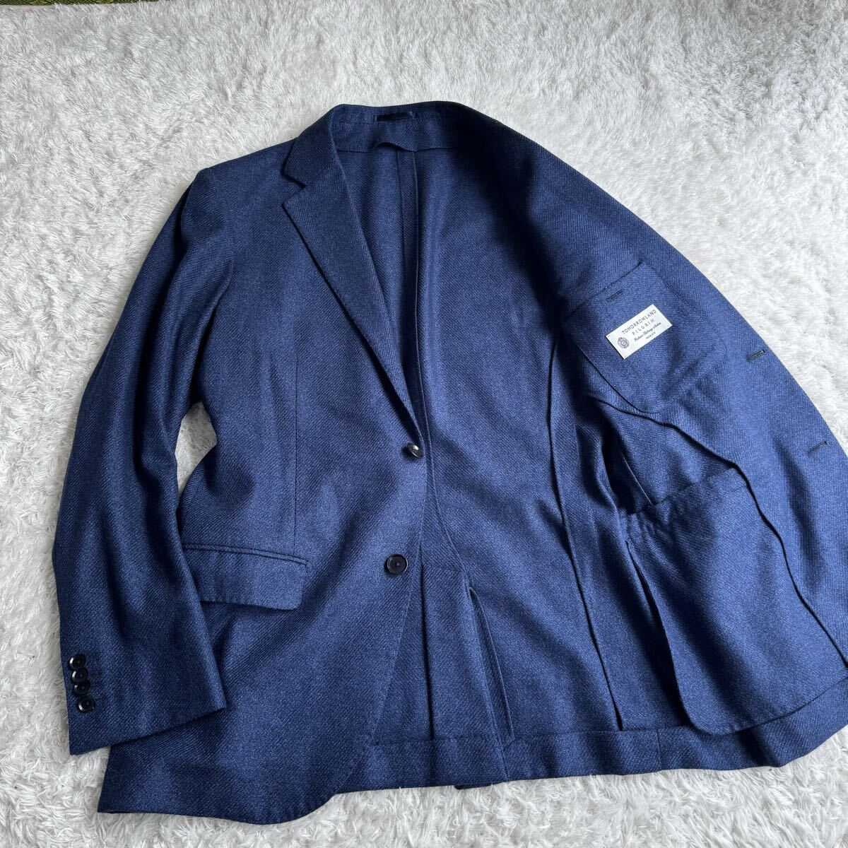 トゥモローランド ピルグリム ロロピアーナ DREAM TWEED ツイード ウール ジャケット 秋冬 50 L相当_画像4