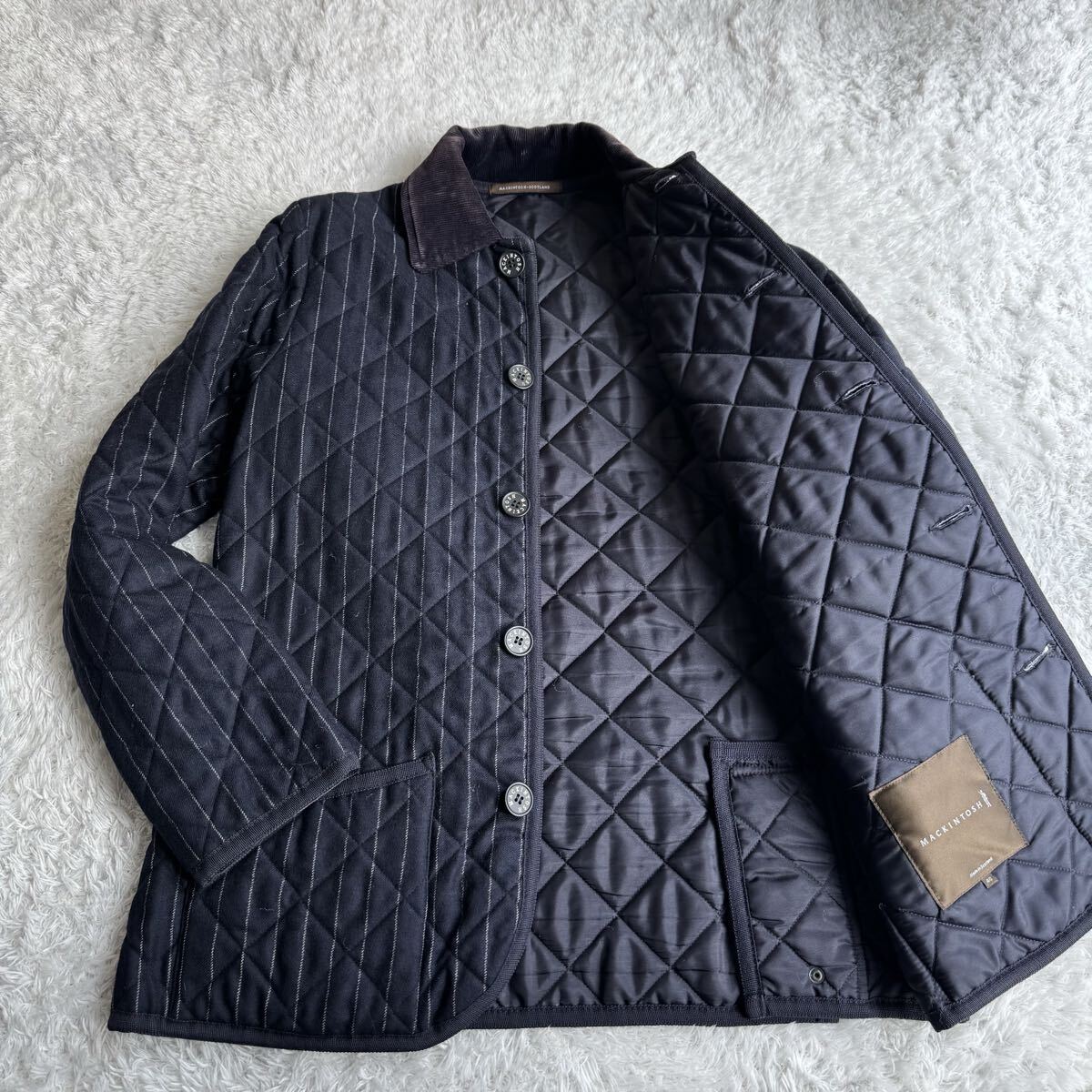 【英国製】 マッキントッシュ ロロピアーナ ウール キルティング ジャケット コート 40 L相当_画像4