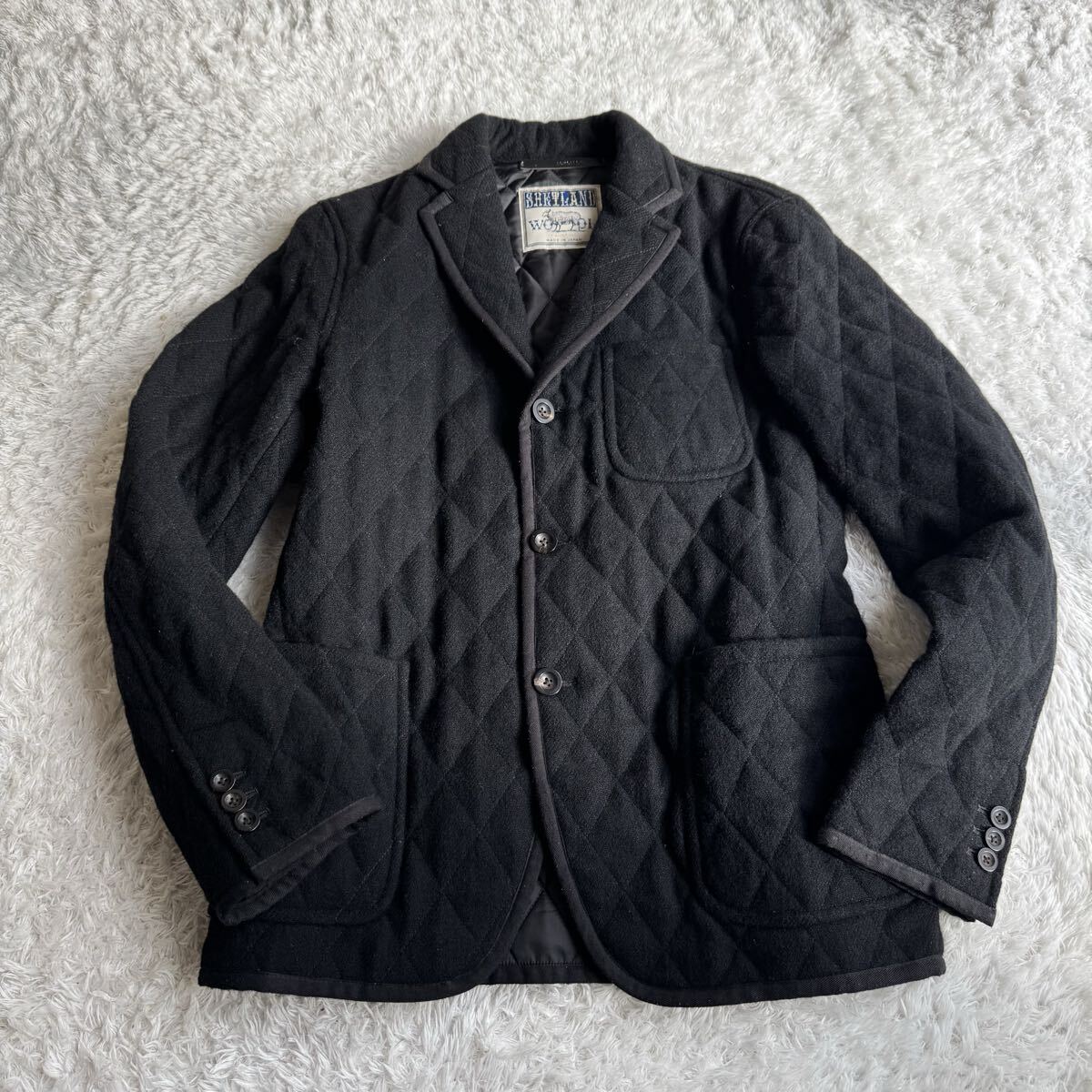 トゥモローランド シェットランドウール ツイード キルティング ジャケット Thermore 中綿素材 Mサイズ_画像1