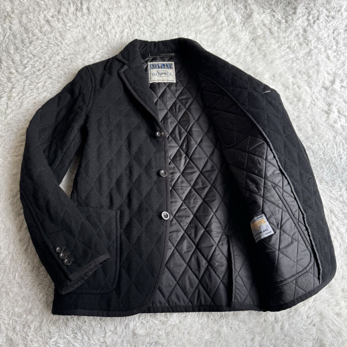 トゥモローランド シェットランドウール ツイード キルティング ジャケット Thermore 中綿素材 Mサイズ_画像4
