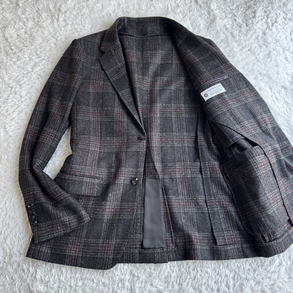 【美品】 トゥモローランド ピルグリム イタリア製生地 ツイード調 ウール ジャケット 48 M～L相当_画像3