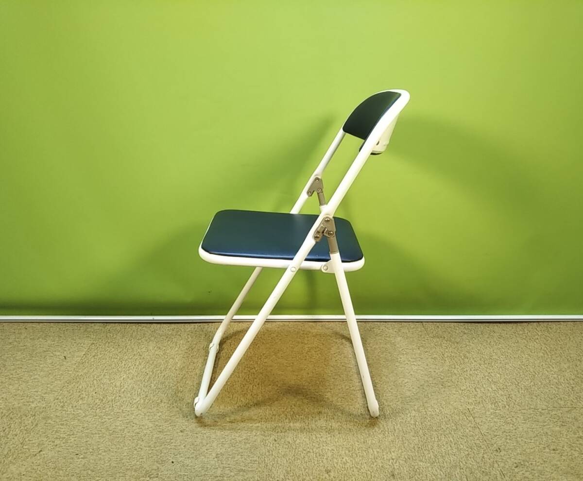 【全国送料無料】▼折りたたみイス パイプ椅子 折りたたみ椅子▼藤沢工業▼WF-103 ネイビー▼中古品▼A-1565_画像6