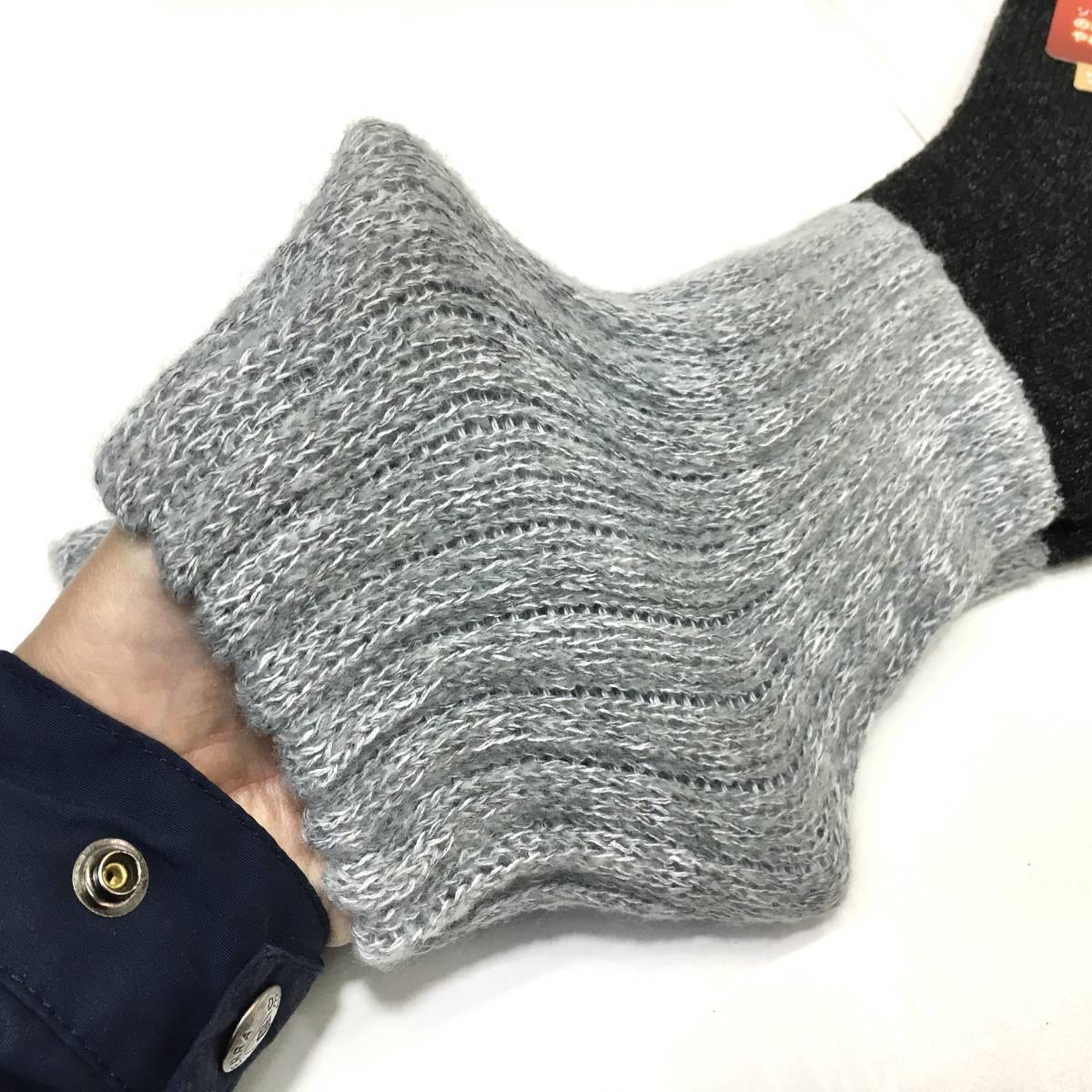 【新品】 日本製 ルームソックス 福助満足 ゆる暖 2足セット 24-26cm 送料無料③ 口ゴムゆったり 厚手パイル 足底暖か 紳士 婦人 男女兼用_画像4