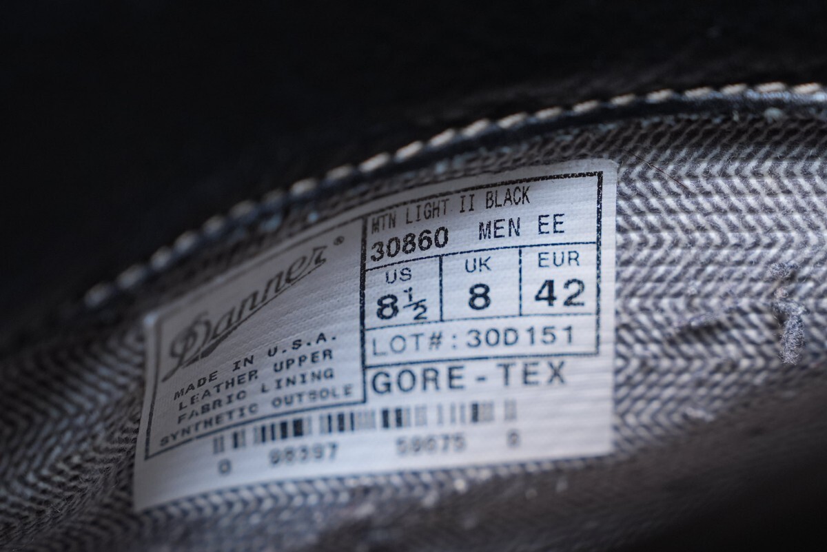 DANNER ダナー マウンテンライト ブラック　us8.5　黒 30860 ゴアテックス　USA製 ダナーライト_画像4