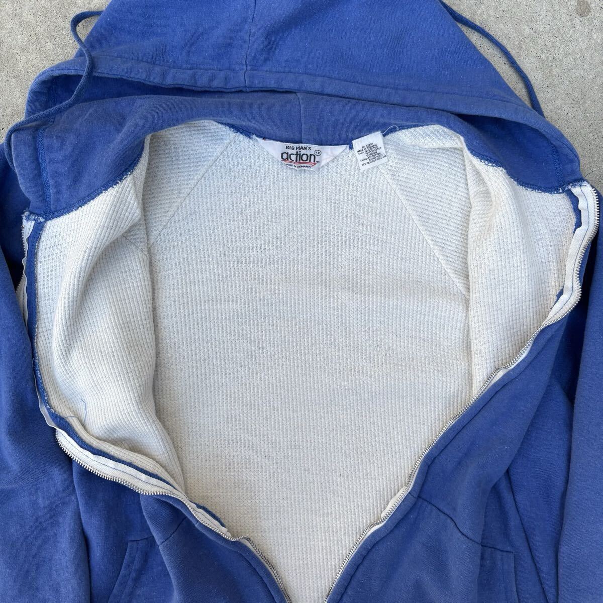 80s action ダブルフェイス 裏地サーマル パーカー フーディー_画像7