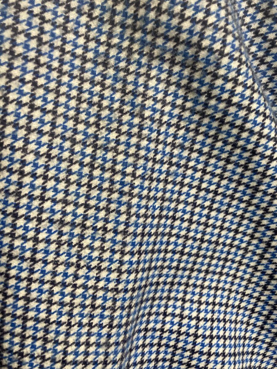 60s 激レアビンテージ nofade プリントネルシャツ 千鳥格子 青白紺 奇跡のデッドストック_画像4
