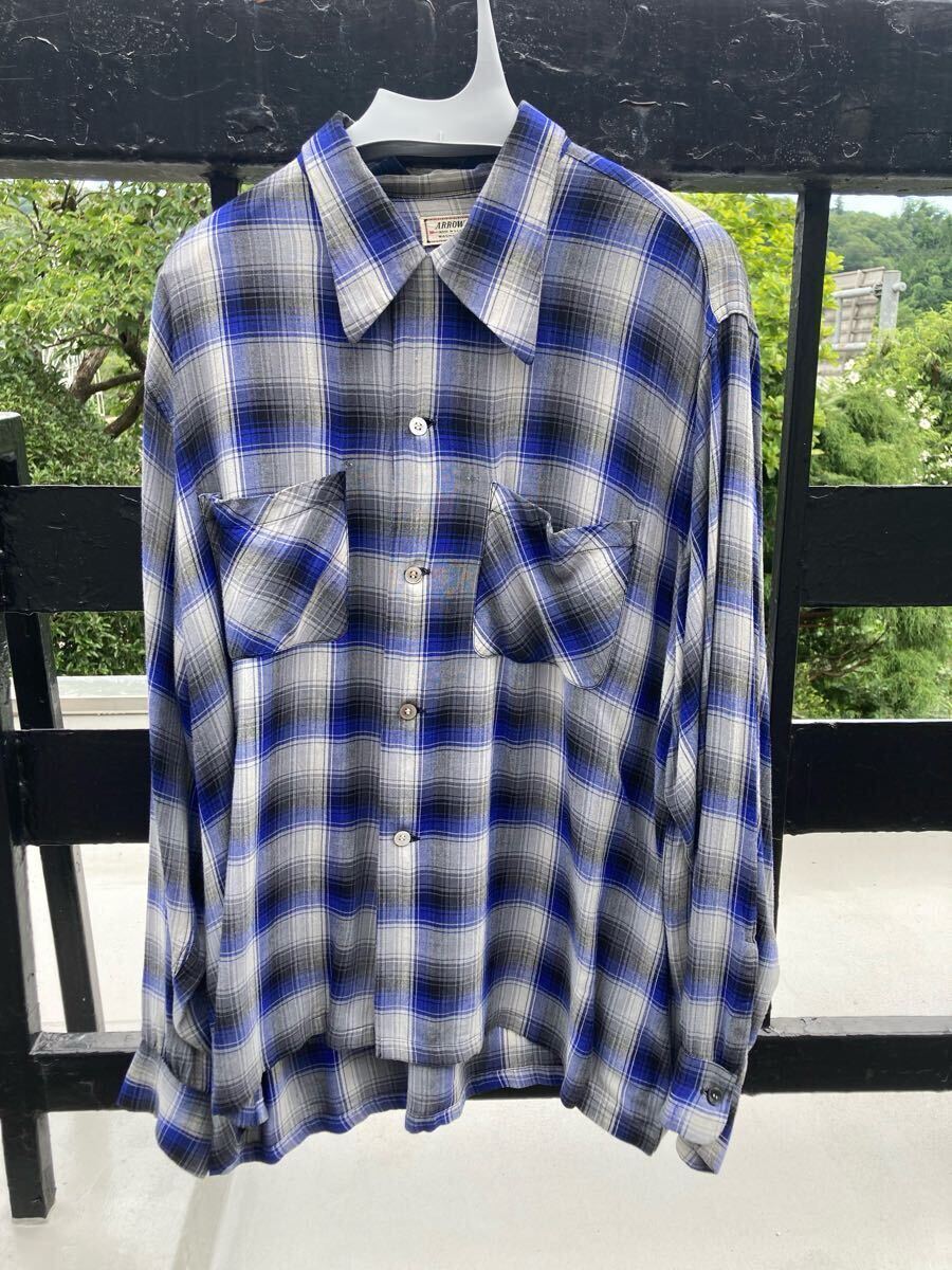 レア 希少 50s ARROW レーヨンシャツ xl ヴィンテージ 長袖シャツ_画像1