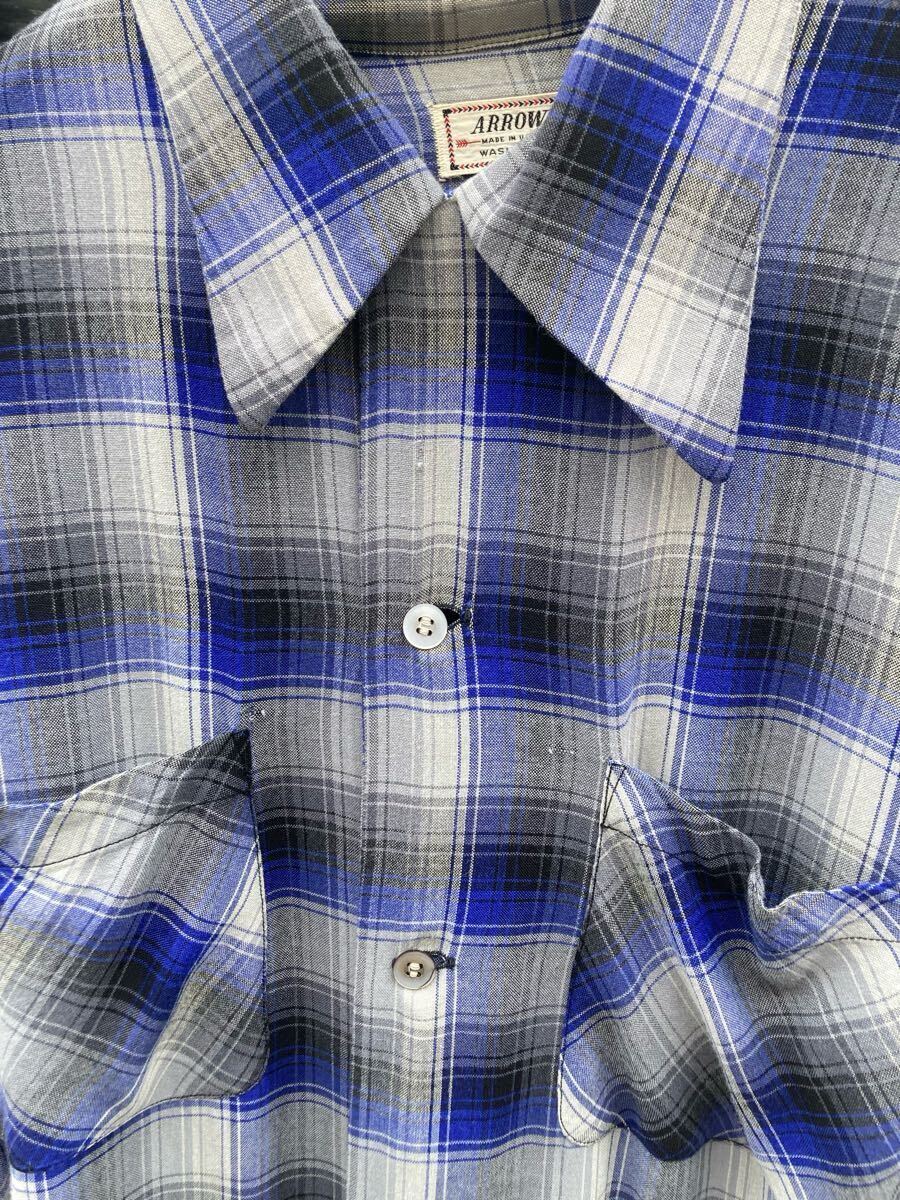 レア 希少 50s ARROW レーヨンシャツ xl ヴィンテージ 長袖シャツ_画像3