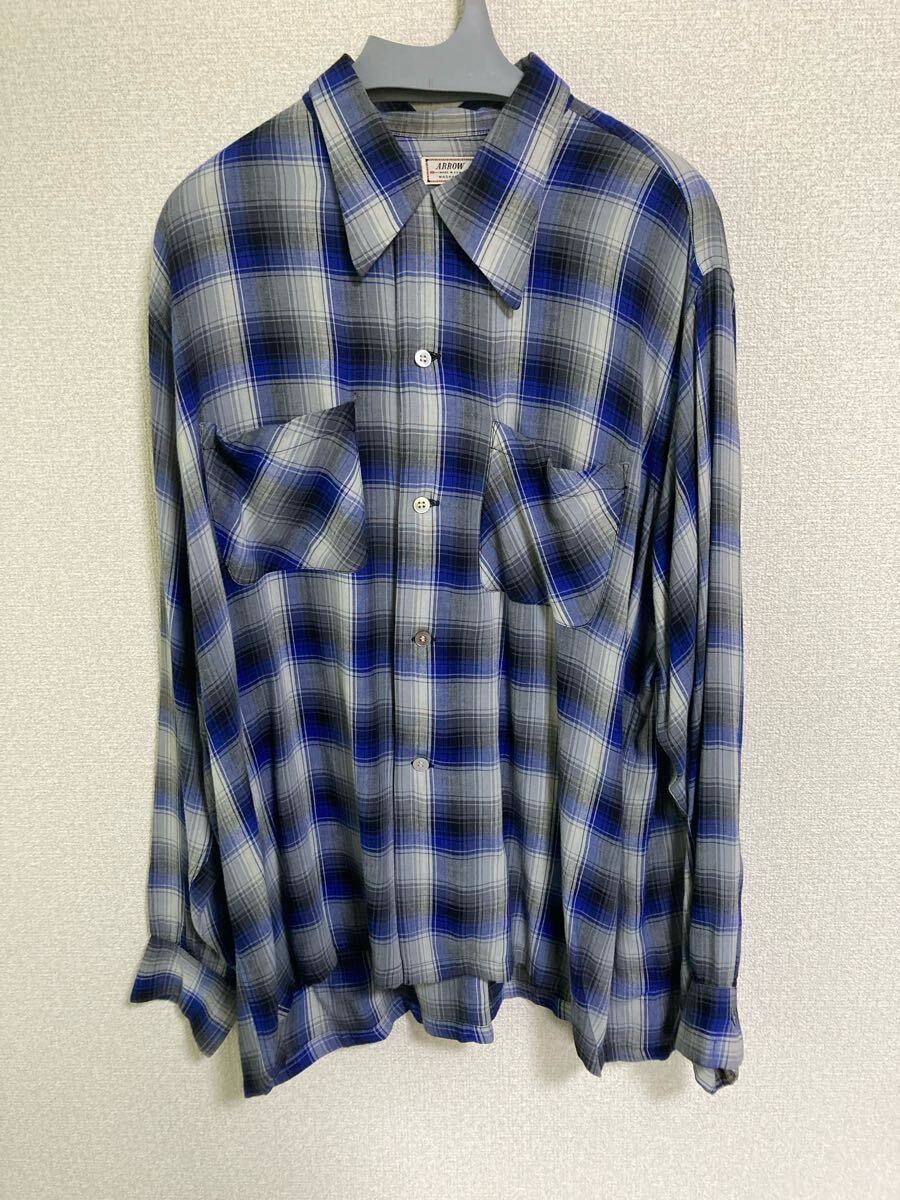 レア 希少 50s ARROW レーヨンシャツ xl ヴィンテージ 長袖シャツ_画像6
